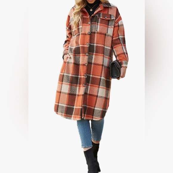 Jackets & Blazers - Cozy Plaid Utility Jacket